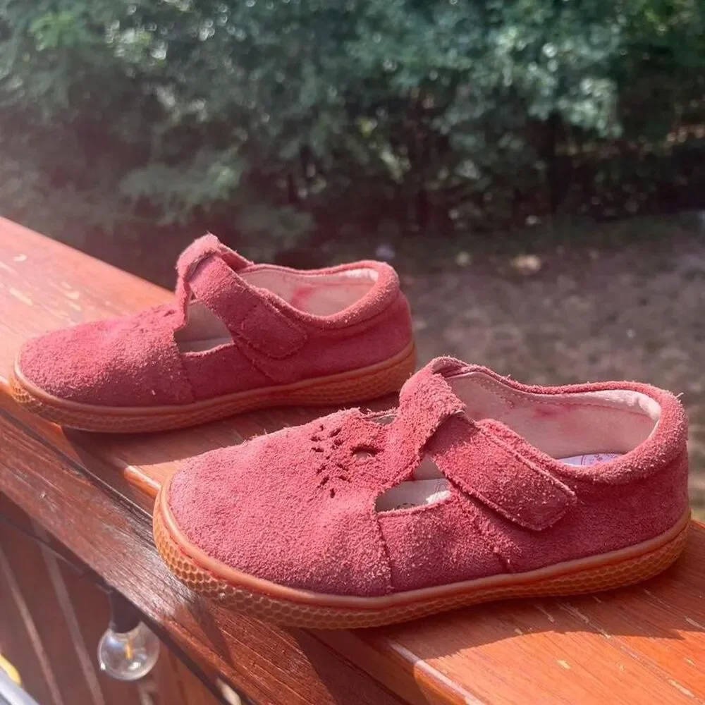 Livie & Luca Youth 12 Burgundy Suede Mary Jane Ballet Flats Loafers