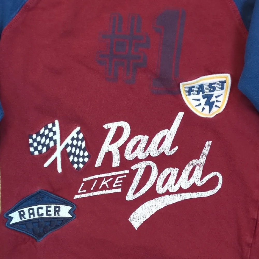 Gymboree Burgundy and Navy 'Rad Like Dad' Long Sleeve Tee