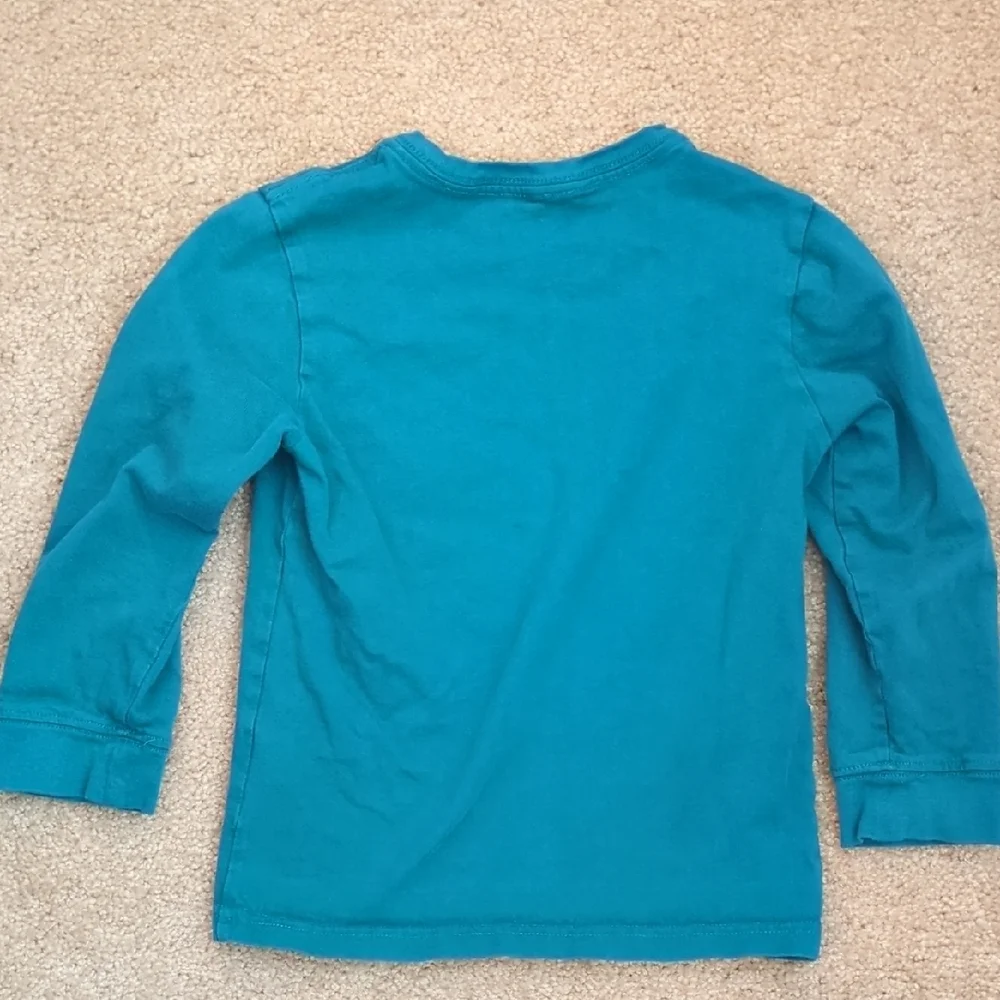 Gymboree Teal Long Sleeve with Yellow Bulldozer