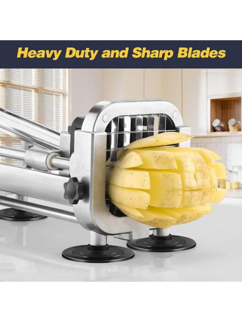Professional French Fry Cutter & Vegetable Slicer with Stainless Steel Blades