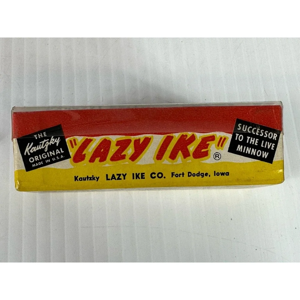 Vintage Kautzky Lazy Ike 1‎ KL-14 SHAD Wooden Fishing Lure Original Box