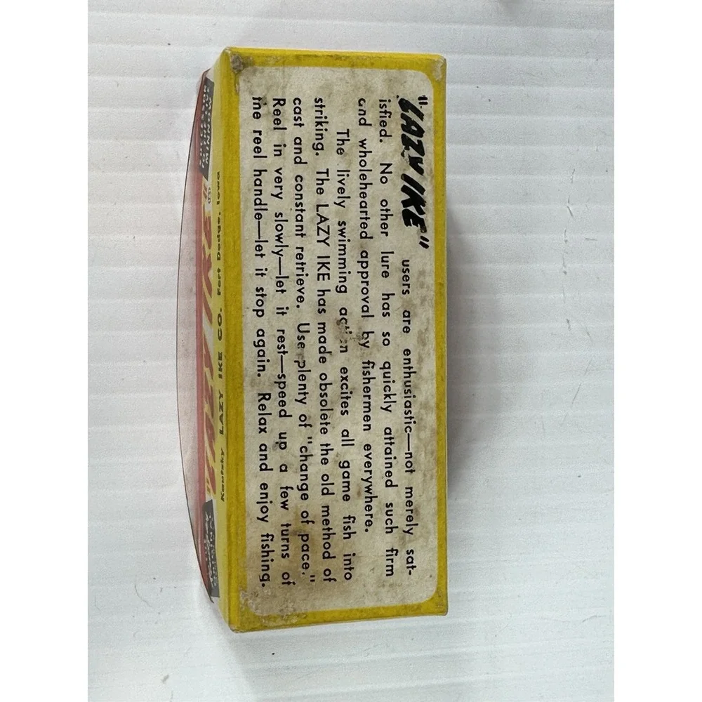 Vintage Kautzky Lazy Ike 1‎ KL-14 SHAD Wooden Fishing Lure Original Box
