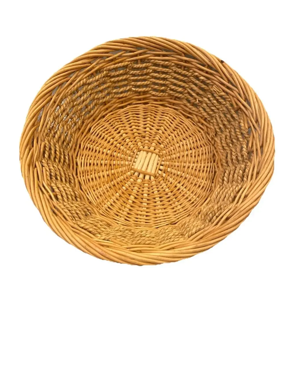 Boho Wicker Round Serving / Display Tray / Platter / Basket - 12