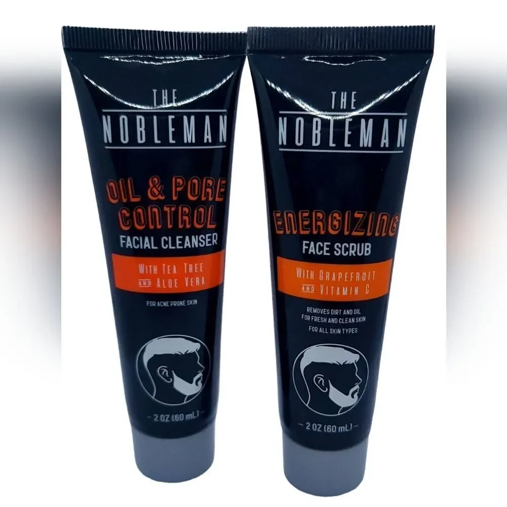 The Nobleman Men's Skin Care Travel Set | Facial Acne Cleanser & Face Scrub New