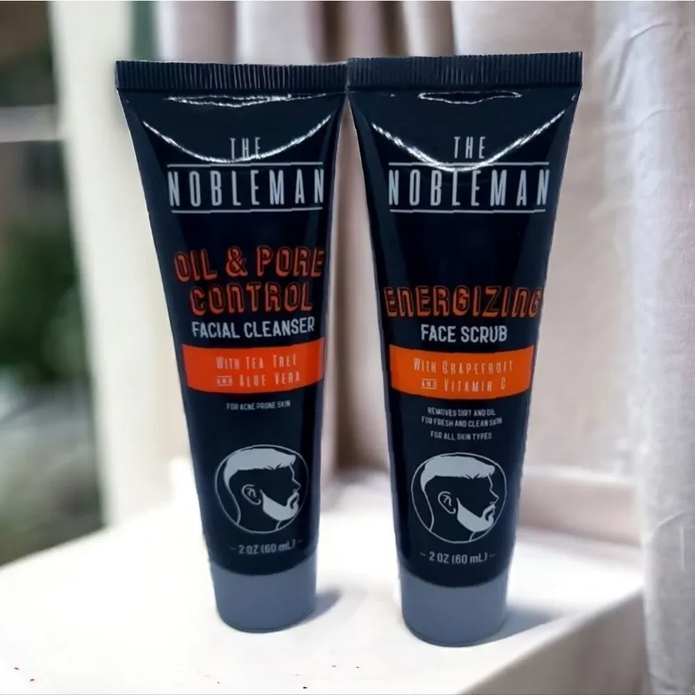 The Nobleman Men's Skin Care Travel Set | Facial Acne Cleanser & Face Scrub New