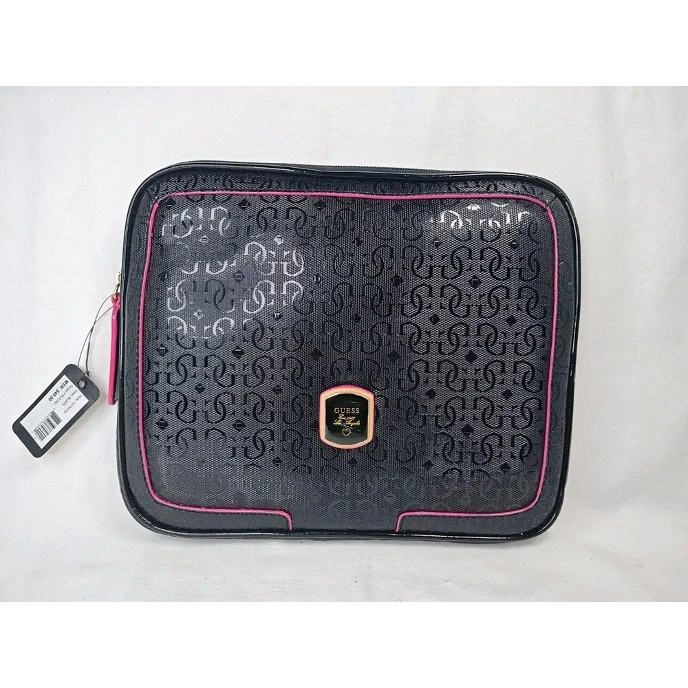 NWT GUESS Frosted Black Tablet‎ iPad Laptop Sleeve Case Pouch Bag