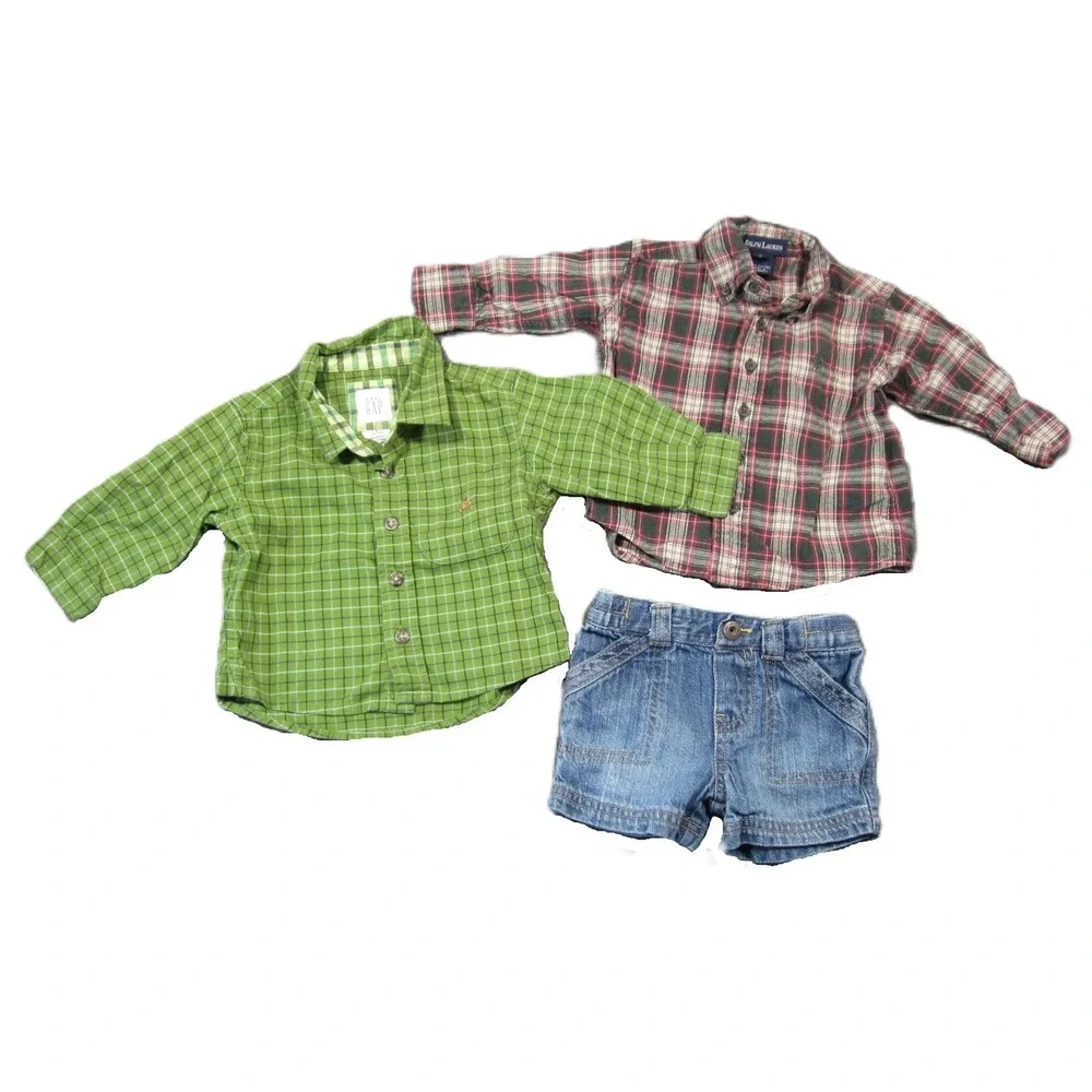 Lot of Baby Clothes 3-6M Long Sleeve Shirts‎ Denim Shorts Casual Outdoor Outfits