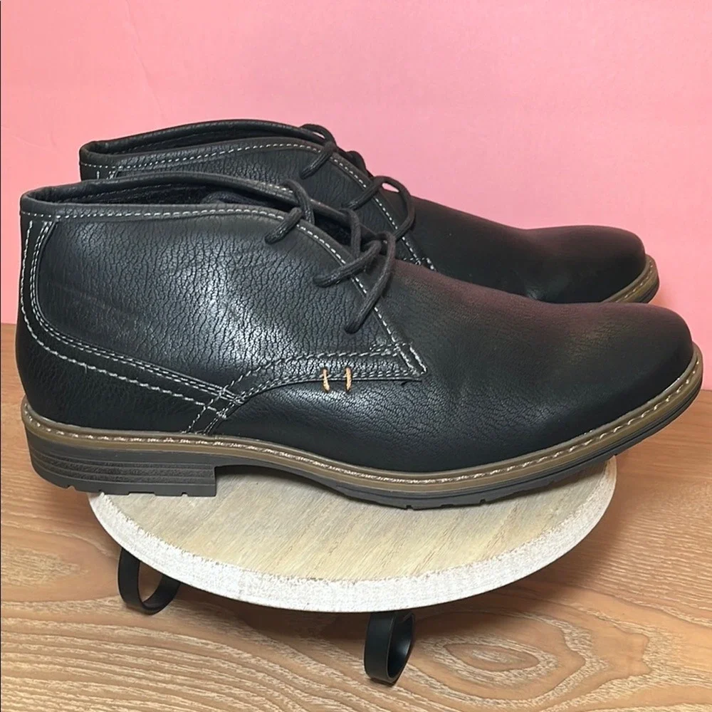 Varese Gobi II‎ Chukka Boots Mens 9W Black Textured Lace Up Desert Boots 350096