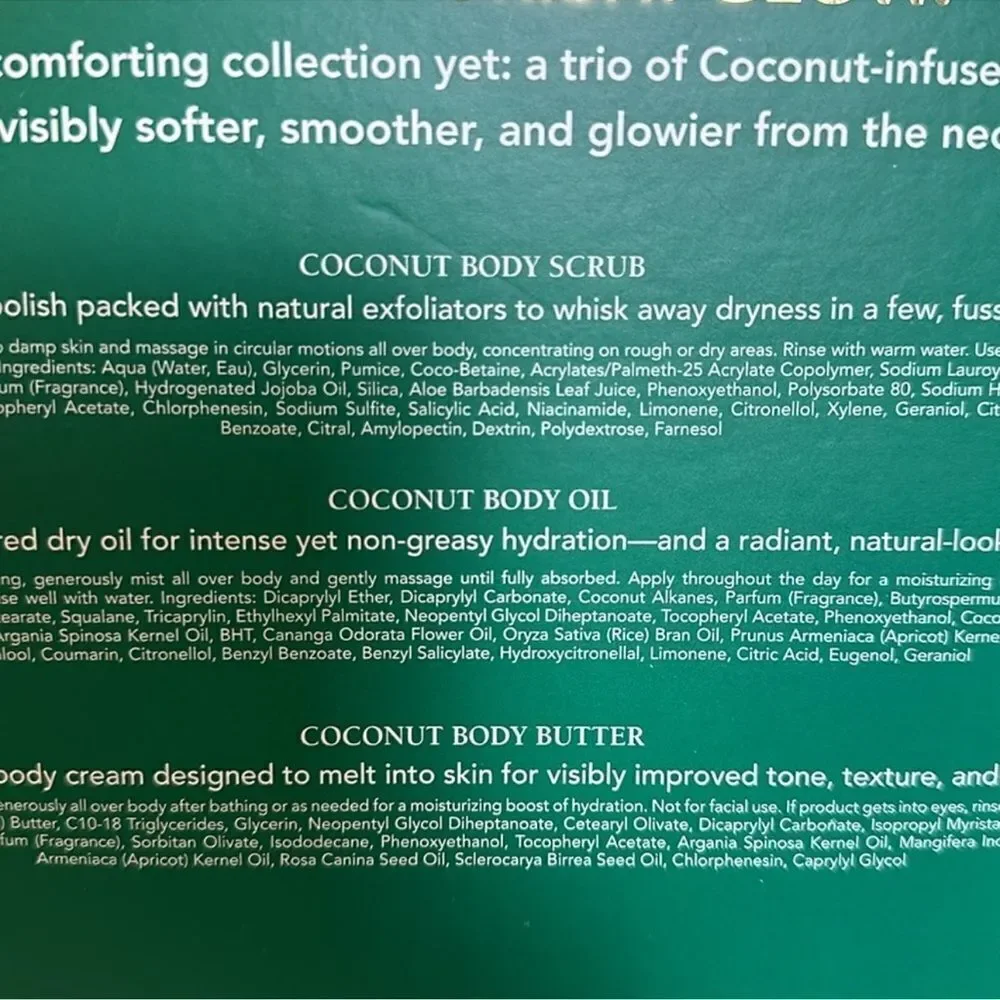 Mario Badescu Coconut Body Trio Scub Oil Butter Softer Smoother Skin