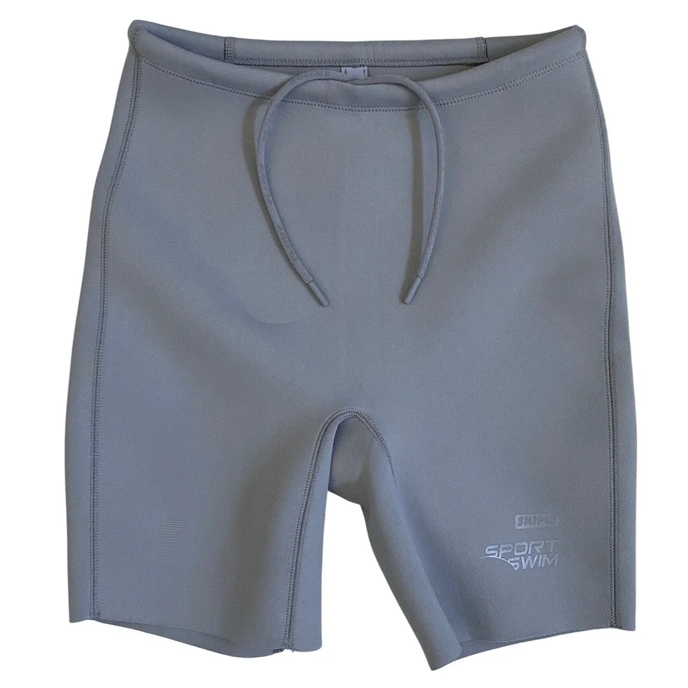 SKIMS Sport Swim Mid‎ Thigh Short Chrome Gray SW-MWS-0053 XS NWT