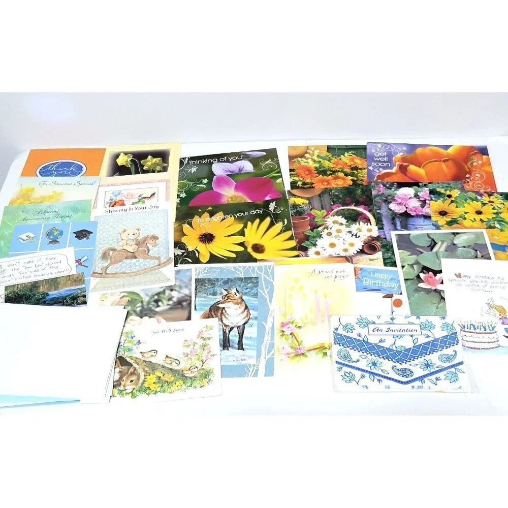 Vintage Lot Of Greeting Cards Unused Perfect Few Some Envelopes