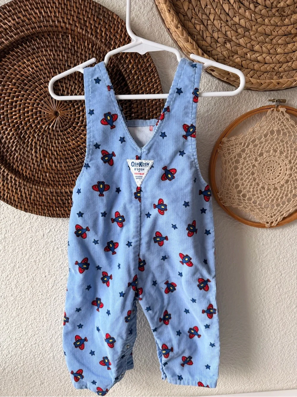 OshKosh B'gosh Light Blue plane Print Overalls