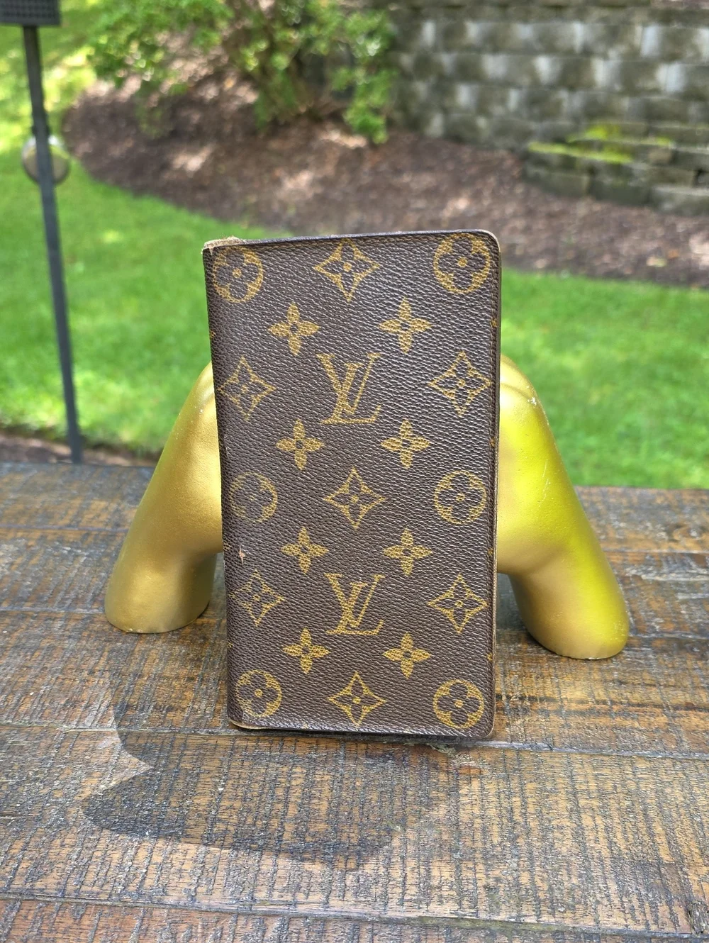 Louis Vuitton Monogram Long Wallet Brown Tan Mens Vintage 881 A2