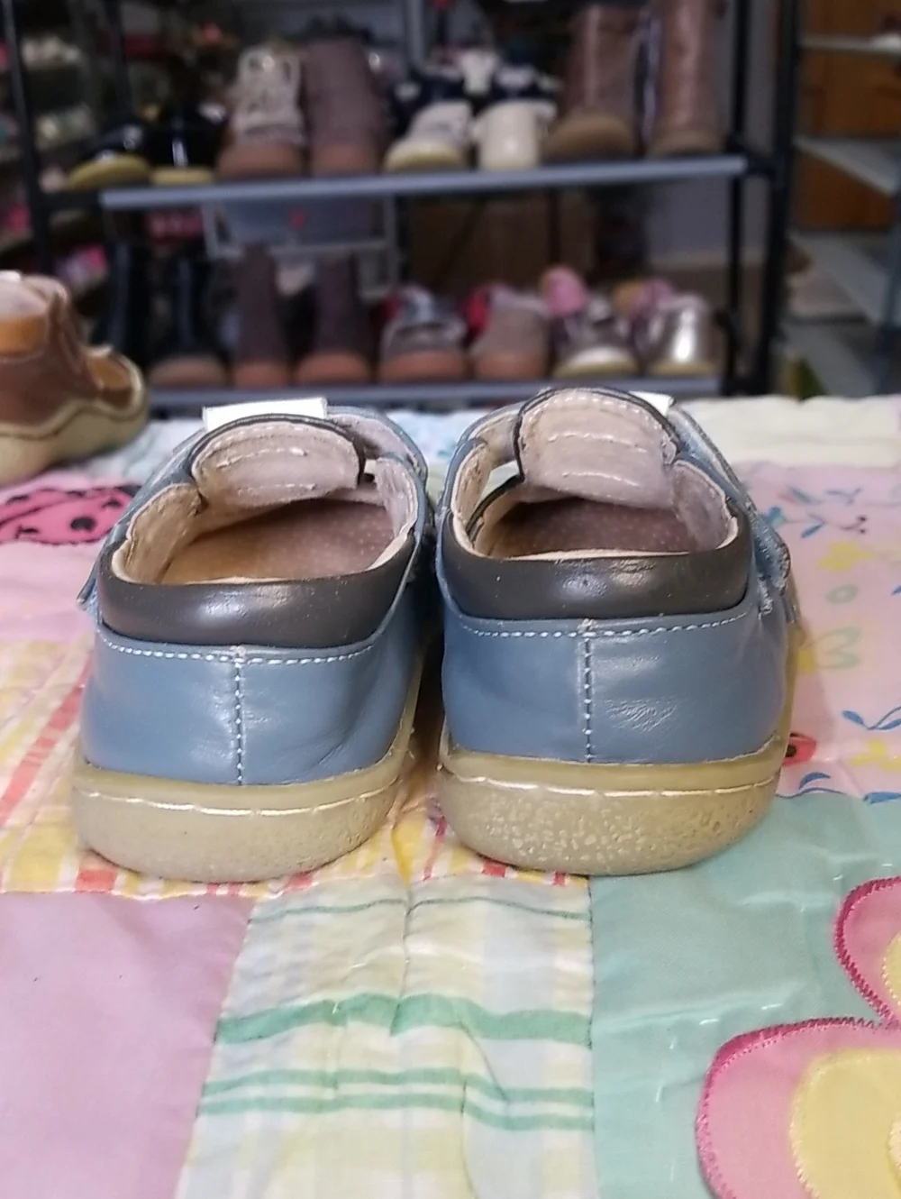Livie & Luca Blue and Gray Leather Elephants Size 5