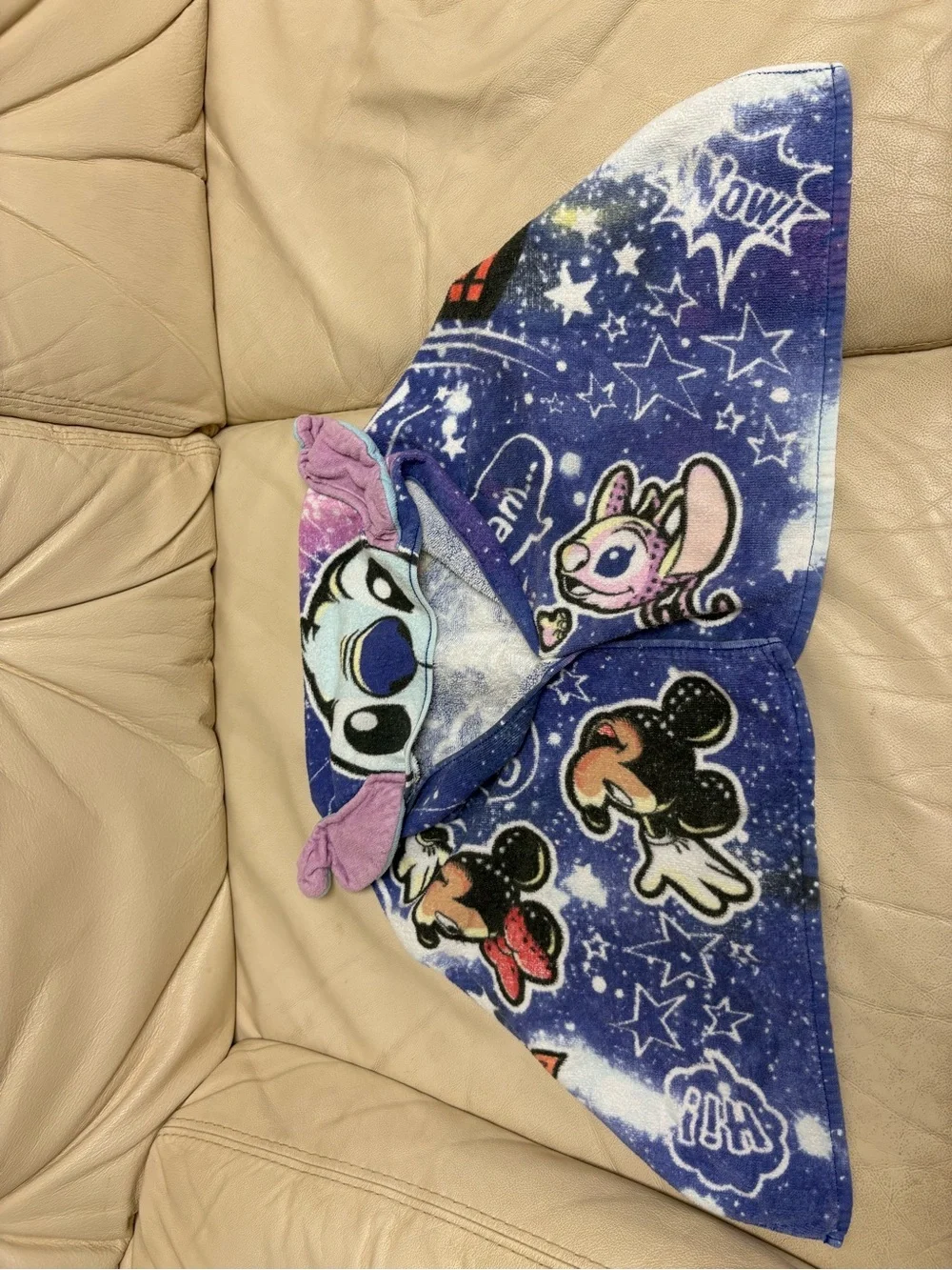 TDR Stitch & Angel Galaxy Hand Towel Blue Purple Tokyo Disneyland