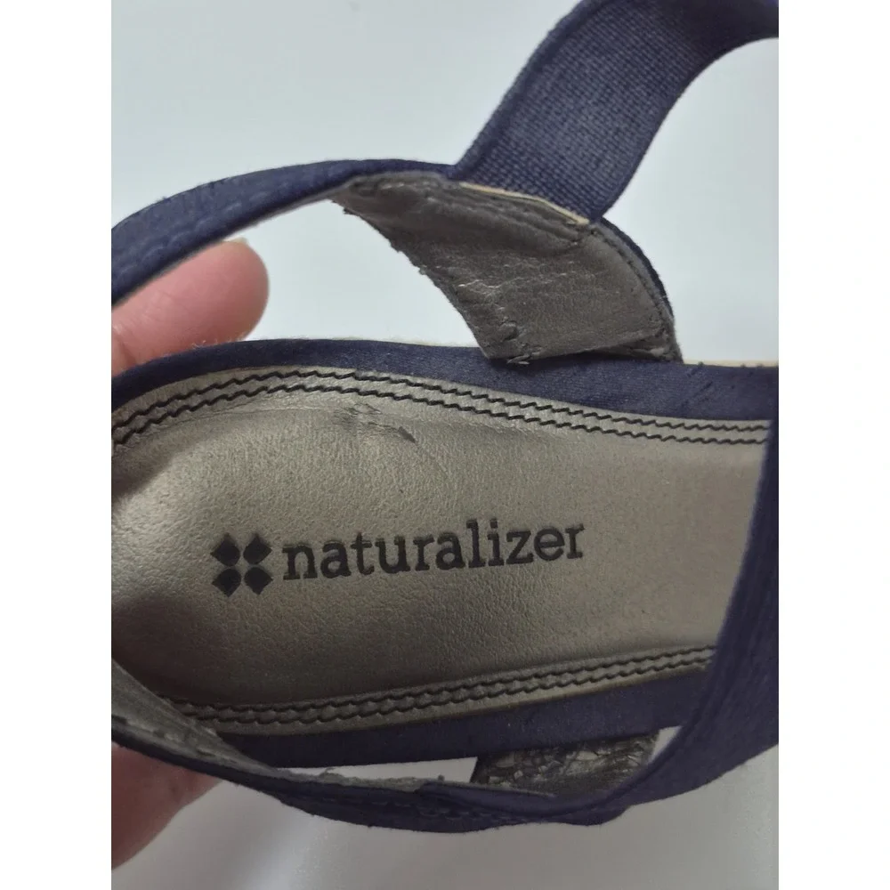 Naturalizer Espadrille Wedge Shoes Women's 10 Medium Blue Slingback Preppy