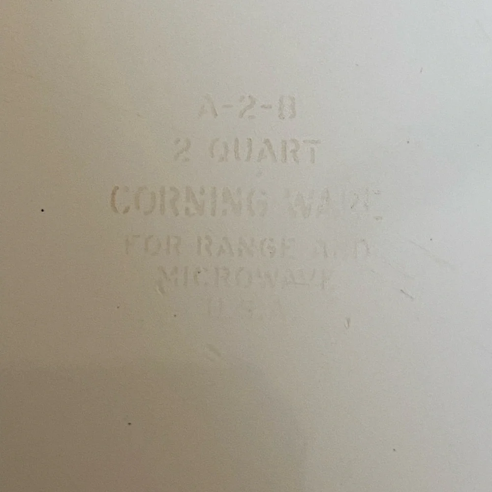 2 Quart CorningWare Floral White Casserole with Glass Lid