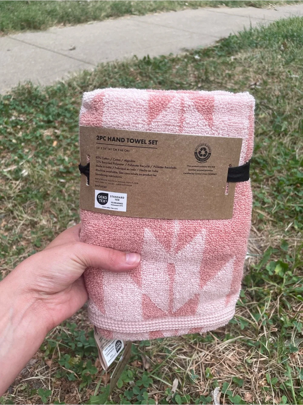 Wrangler Pink Geometric 2-Pack Hand Towel Set