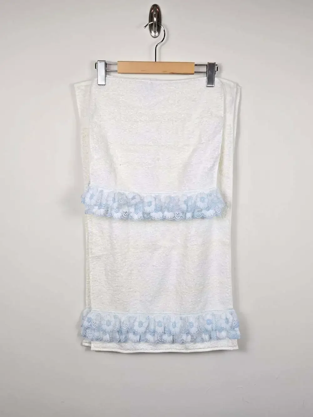 Vintage Sahara Egyptian Cotton Towel Set Blue Lace Cottagecore Guest Bath 4pc