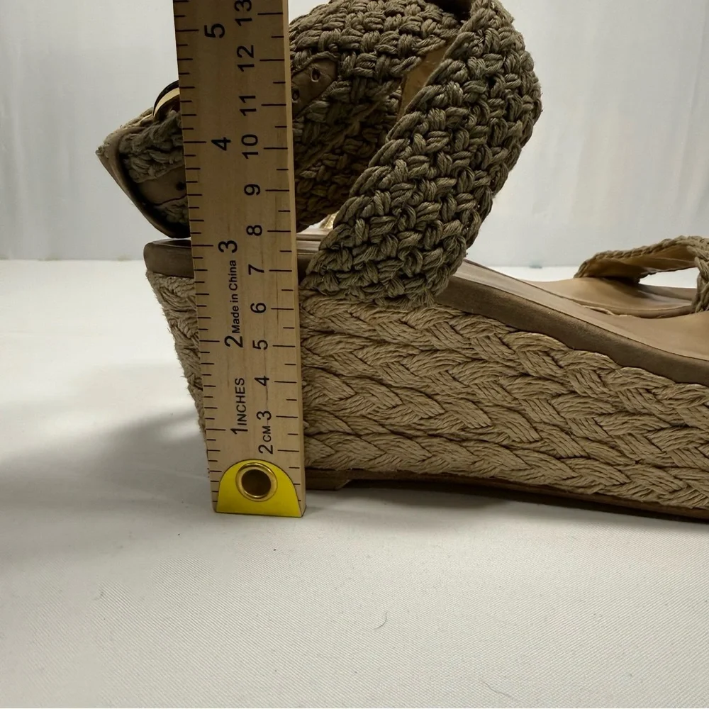 Crochet‎ Espadrille Stuart Weitzman Tan Wedge Platform Sandal 10.5