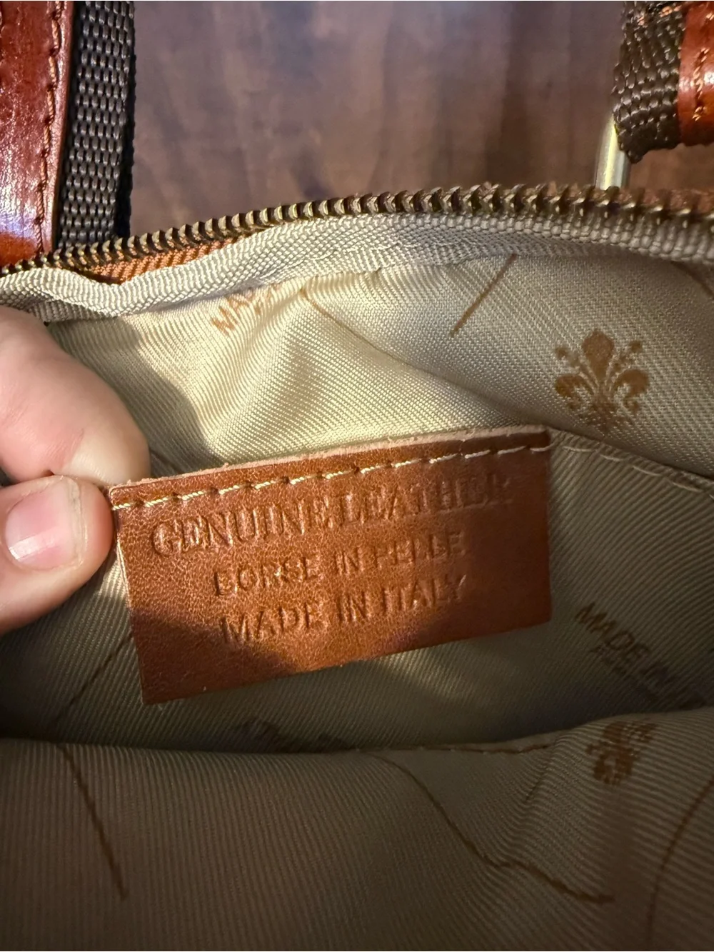 Italian leather sleek brown