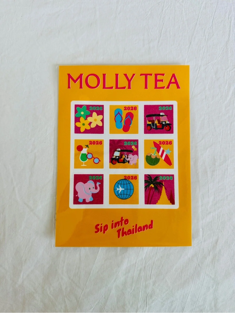 molly tea exclusive sip into thailand stamp sticker pack, brand new