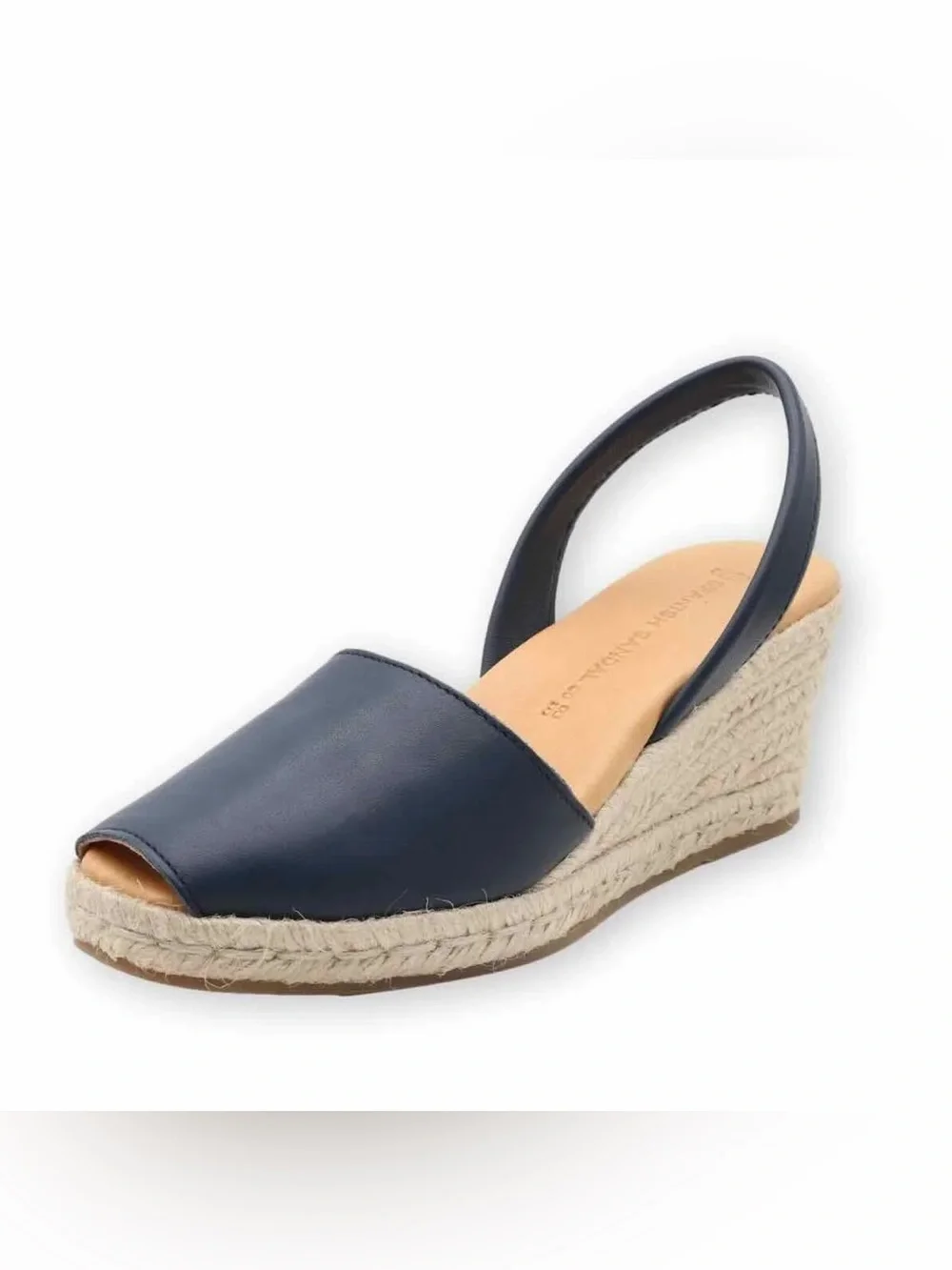 The Spanish Sandal Company BLACK ESPADRILLE WEDGES Size 7.5
