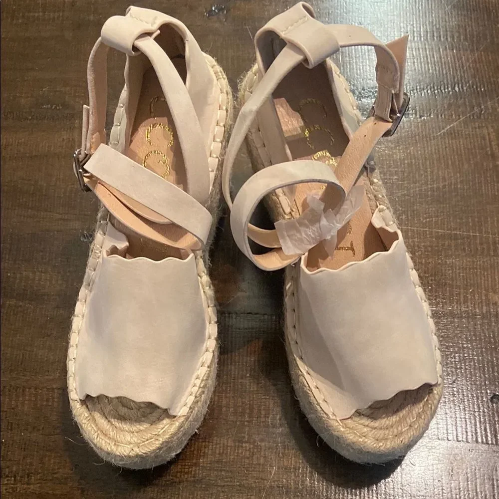 CCOCCI Cream Espadrille Jade Shoes with Ankle Strap