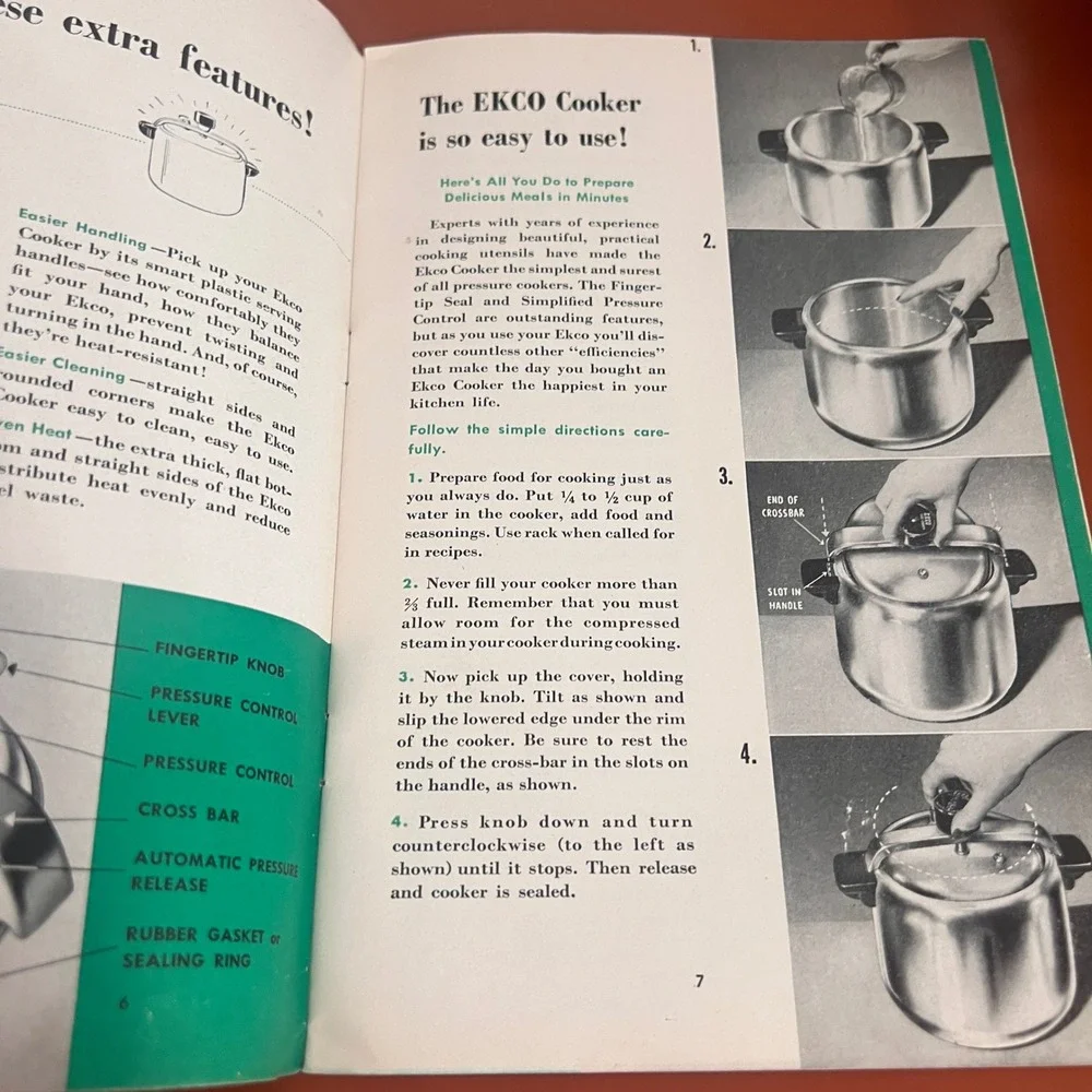 Vtg‎ 1945 Ekco Pressure Cooker Minute Magic Cookbook Instruction Manual Booklet