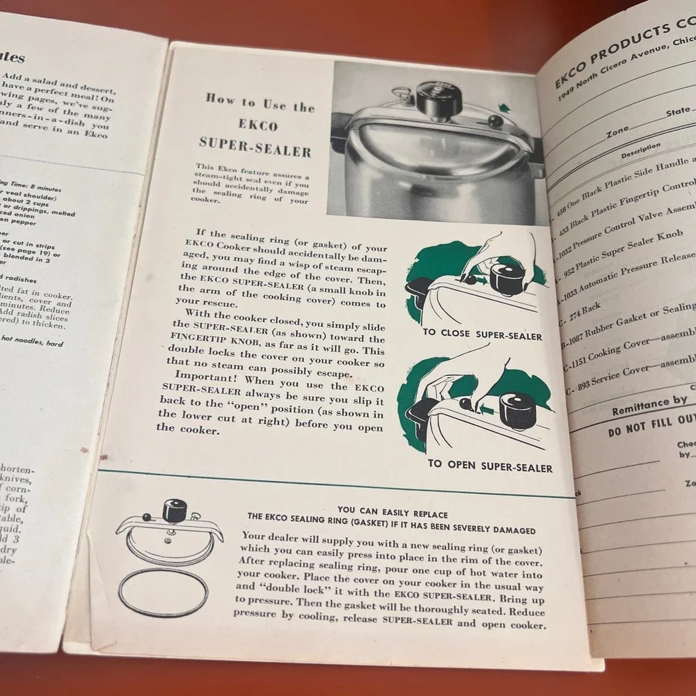 Vtg‎ 1945 Ekco Pressure Cooker Minute Magic Cookbook Instruction Manual Booklet