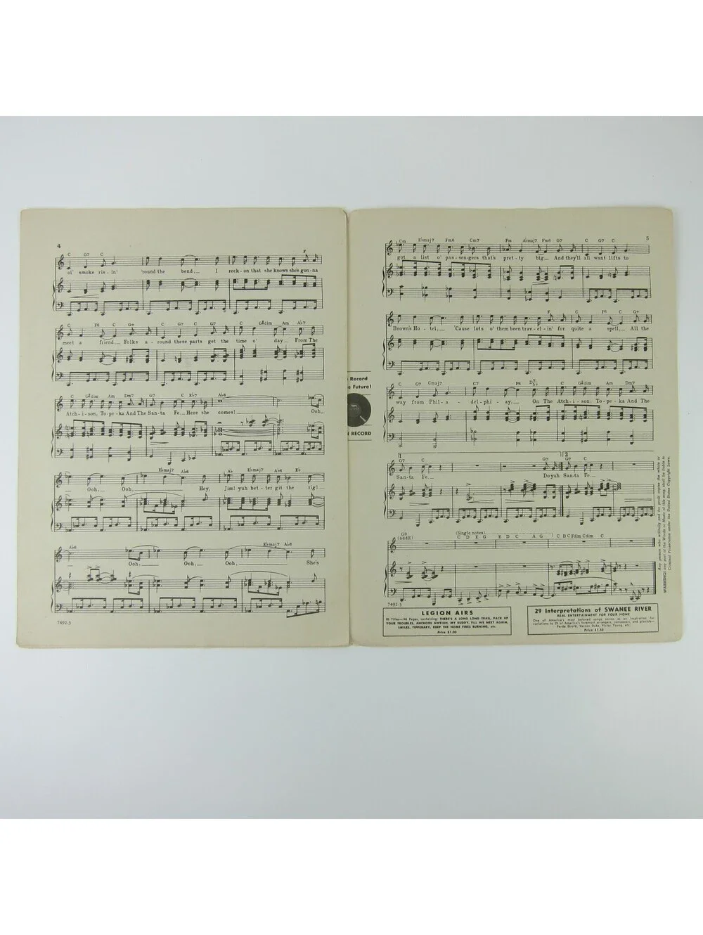 Sheet Music On the Atchison Topeka and the Santa Fe Judy Garland Vintage 1945