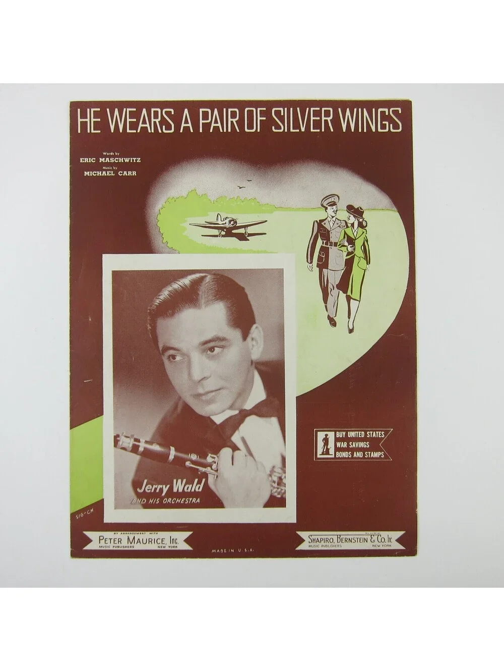 Sheet Music He Wears a Pair of Silver Wings Jerry Wald Michael Carr Vintage 1941