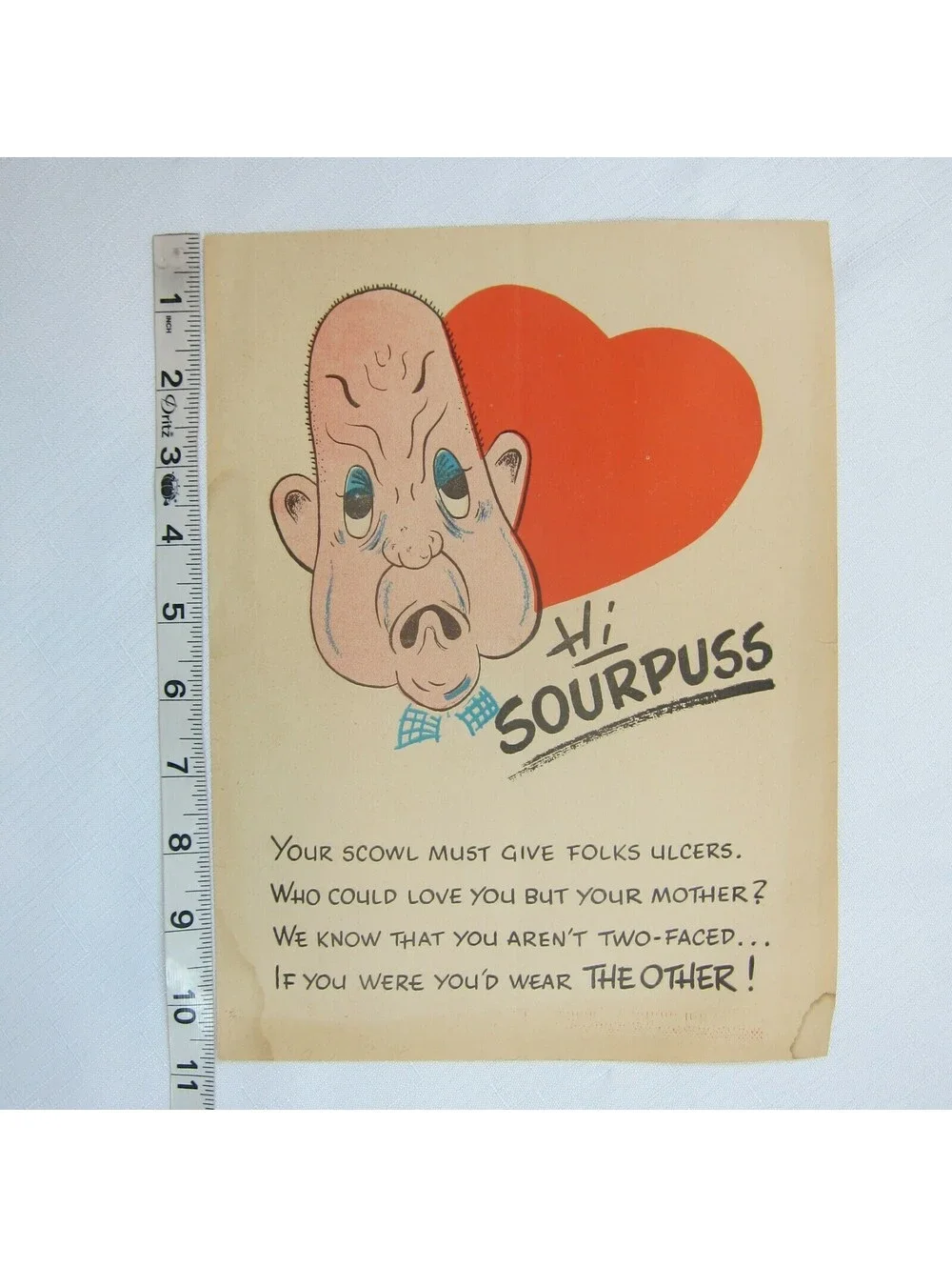 Vintage Vinegar Valentine Sourpuss Penny Dreadful Sarcasm Insult Poem Ephemera