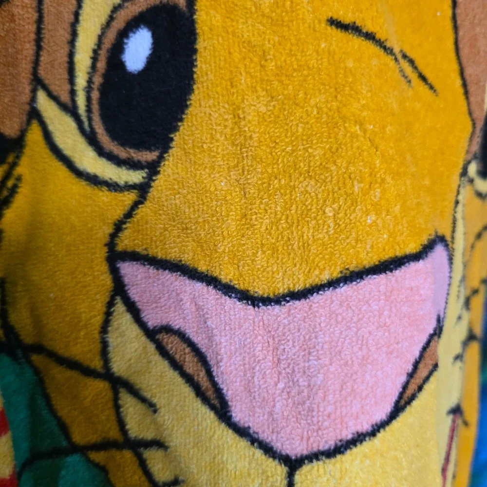 Disney Lion King Beach Towel Simba Vintage 90s Franco Cotton‎ Graphic Blue 57x29