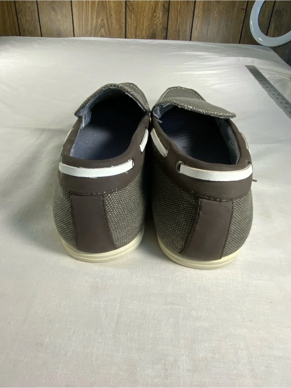 Bruno Marc Men's 13 US Gray Canvas Slip-On Loafer Boat Shoes
