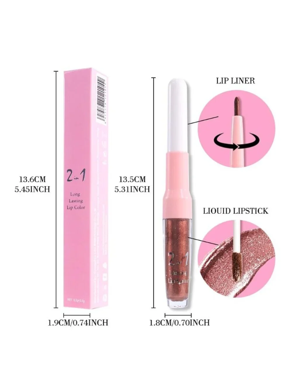 Womens 08# Brown-Metallic Glitter Liquid Lipstick lippies Lip Gloss