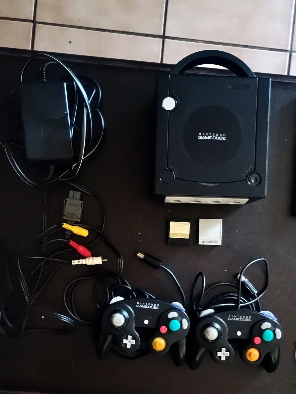 Nintendo GameCube Black Console Bundle with Two Controllers and 14 Games