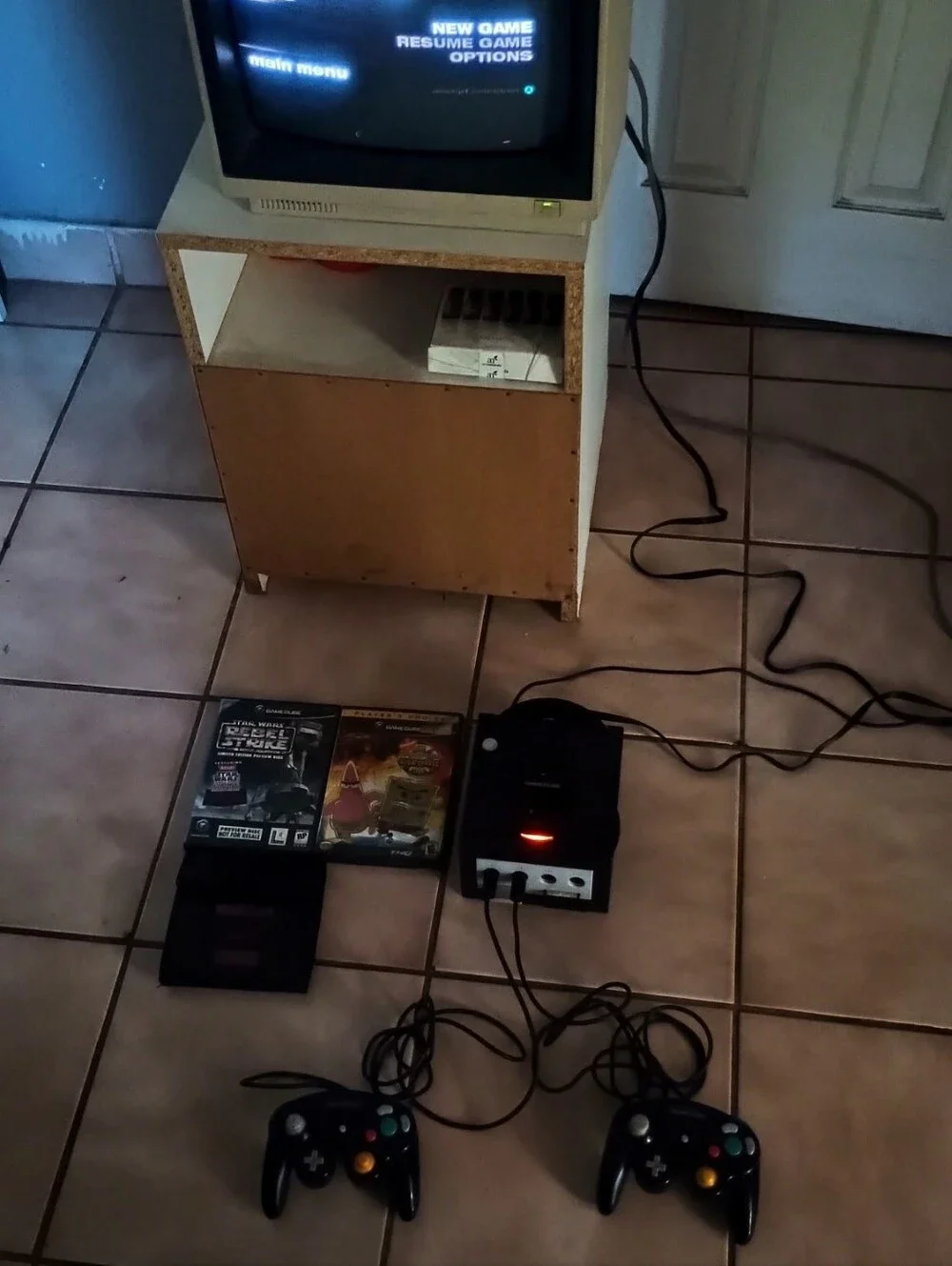 Nintendo GameCube Black Console Bundle with Two Controllers and 14 Games