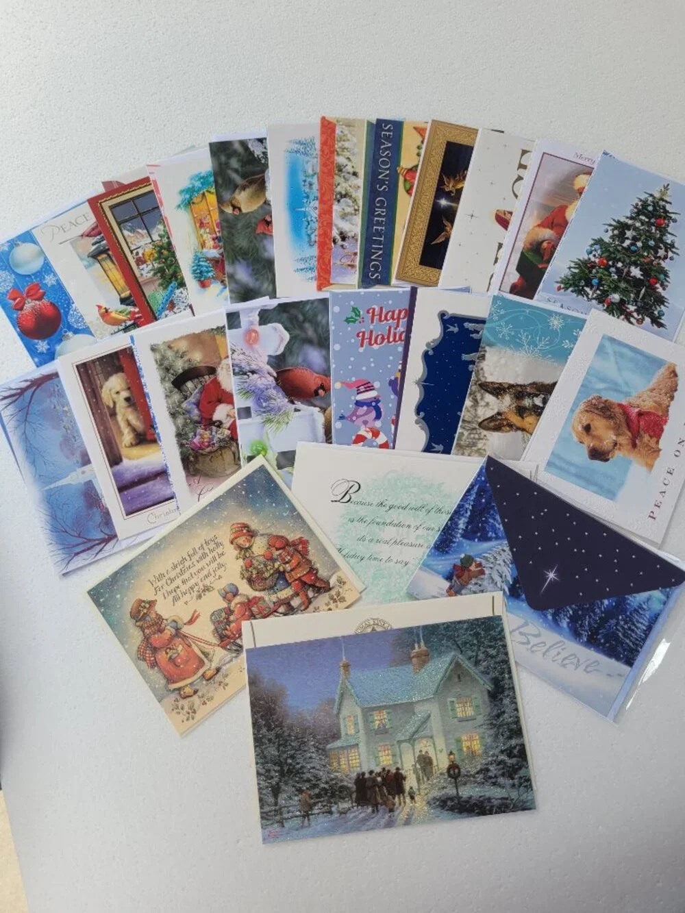 Deluxe Stationery Gift Box w/ Dividers 47 Greeting Cards Wrapping Paper 3 Bags
