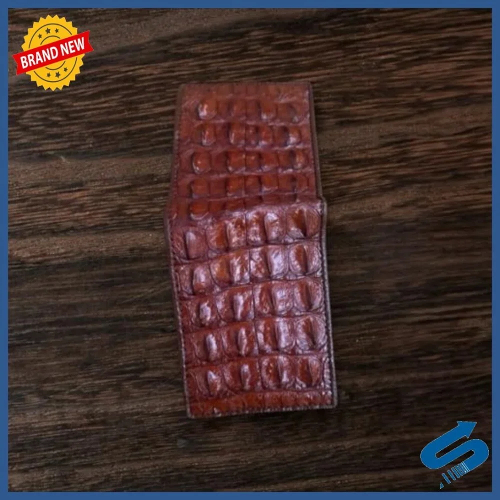Genuine Alligator Bifold Wallet For Men, 6 Card Slots, Compact Design