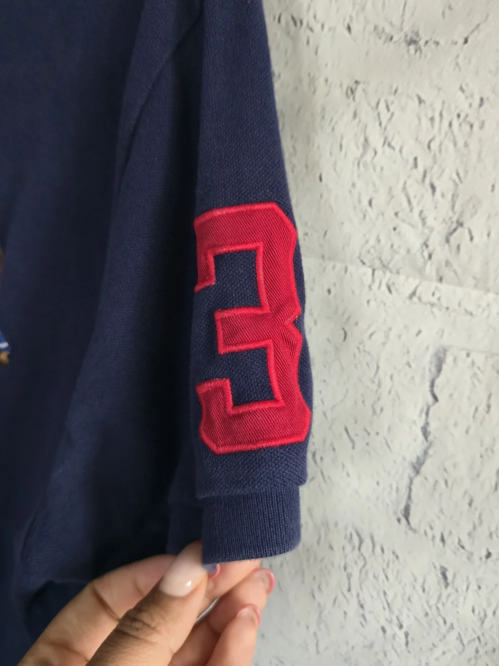 Polo Ralph Lauren Triple Pony Navy Blue Custom Fit‎ Polo Top