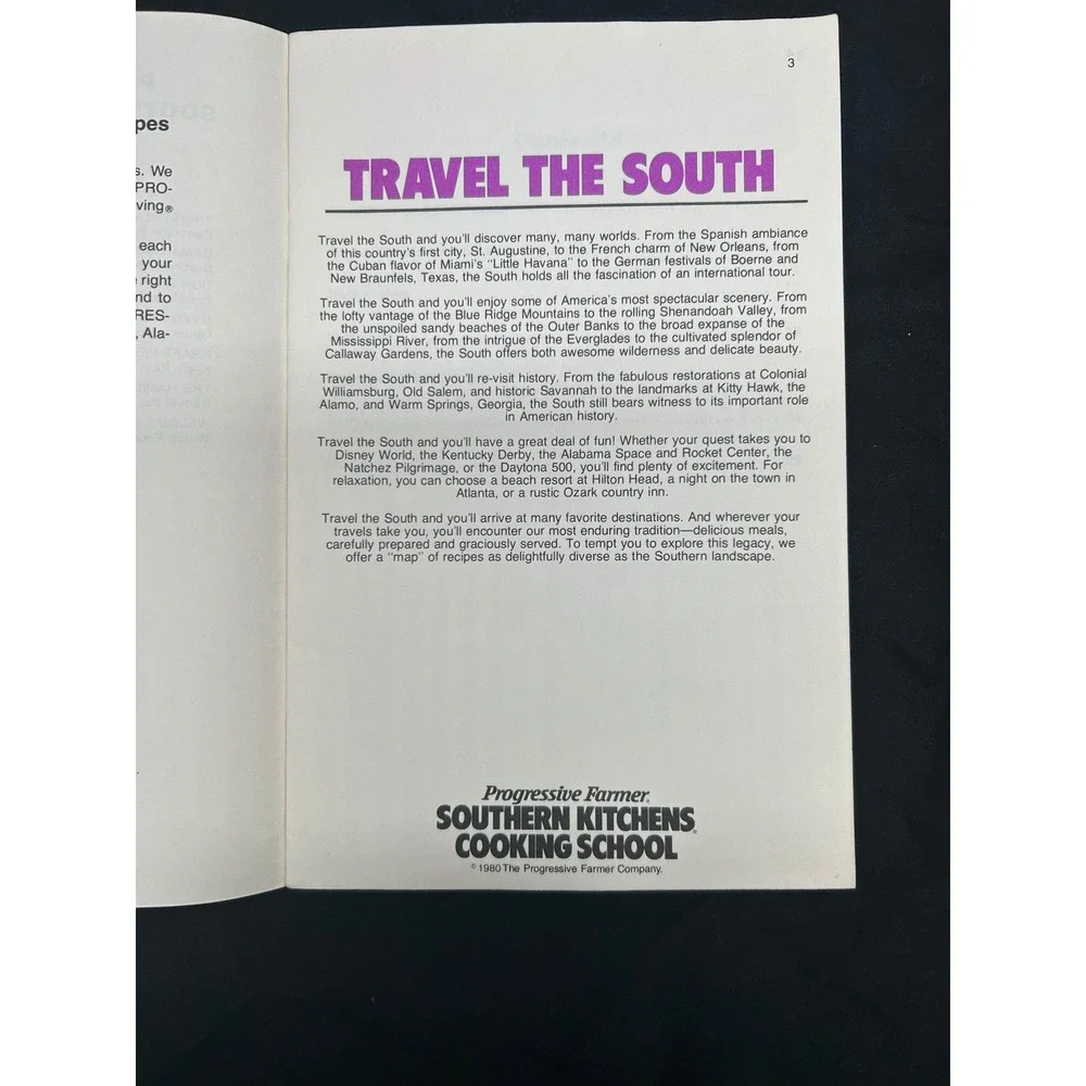 Progressive Farmer Southern Kitchens‎ Cooking School Fall 1980 Vintage Cookbook