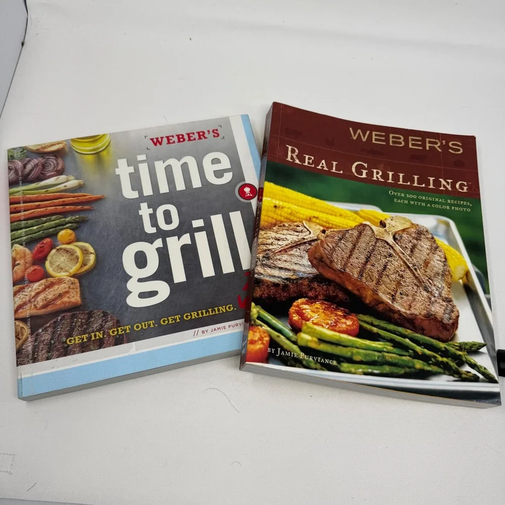 Weber's Real Grilling and Time to Grill Cookbook Set Jamie‎ Purviance BBQ Books