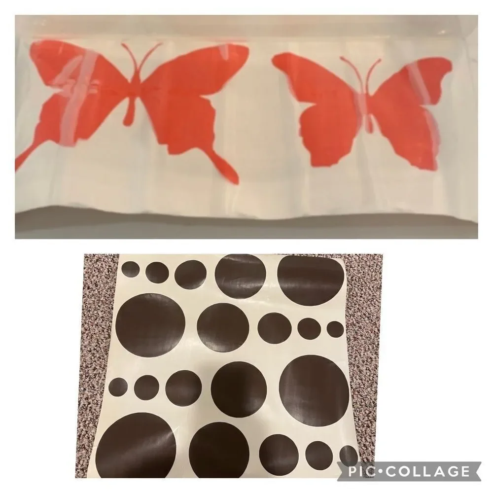 SET OF 2 BUTTERFLY & Polka Dot wall DECALS