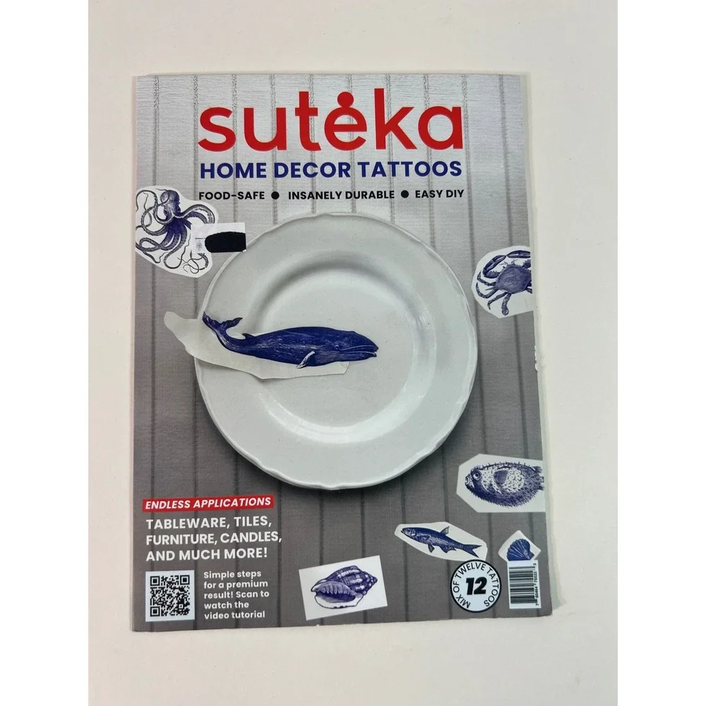 Suteka Home Decor Tattoos Sea Creatures 12 Tattoos Food Safe Easy DIY‎ NIP