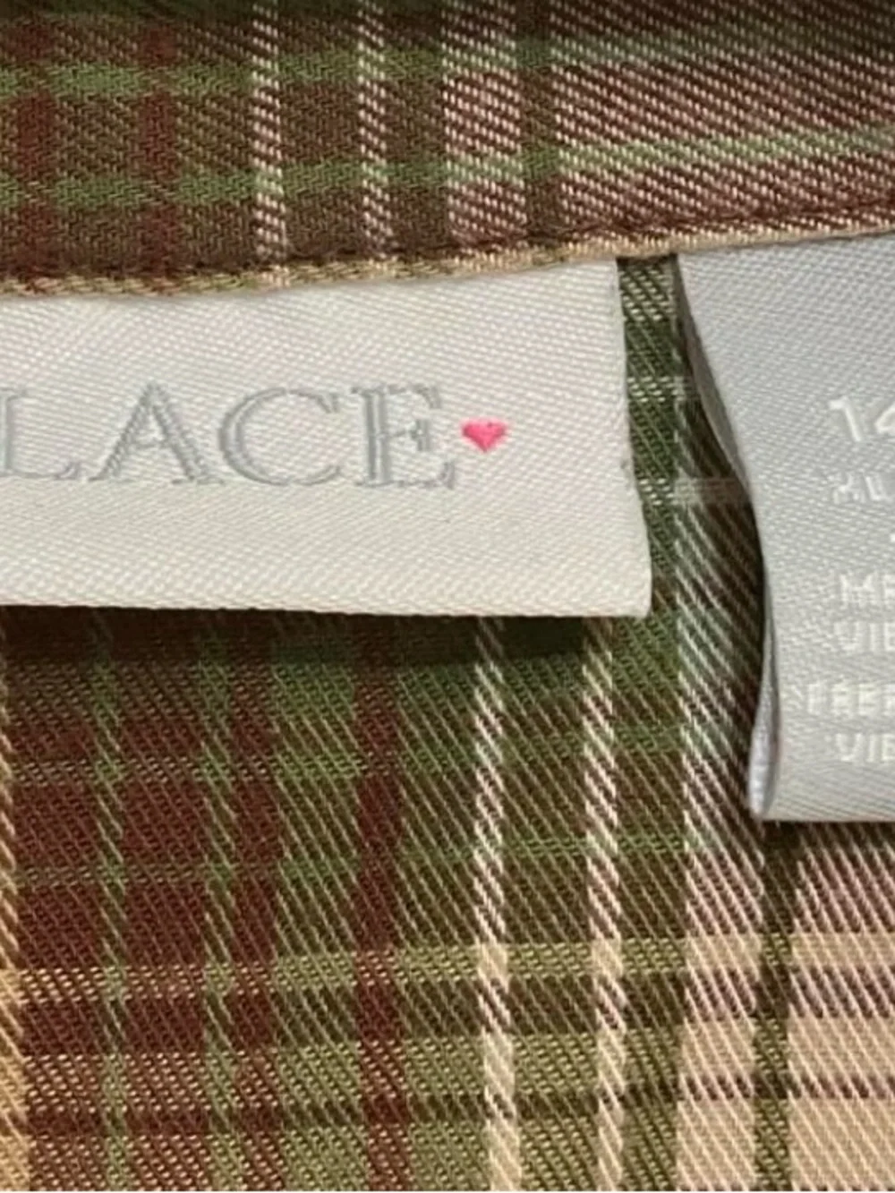 The Children's Place Plaid Shirt Dress in Brown and Green