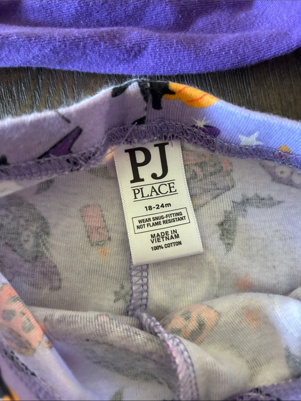 The Children’s Place Purple Halloween Witch Cat Kids Pajama Set