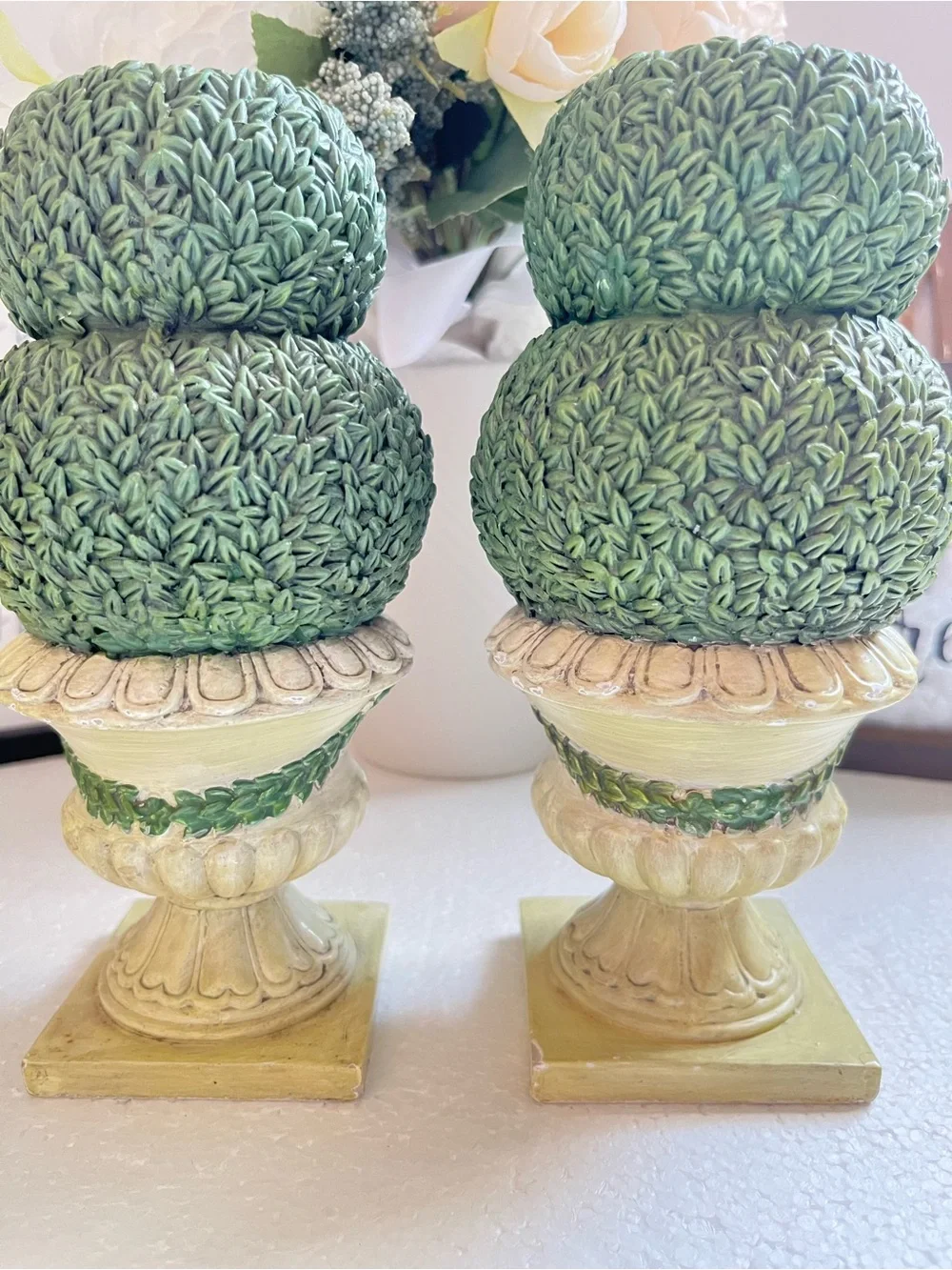 Vintage Green Topiary Candle Holder