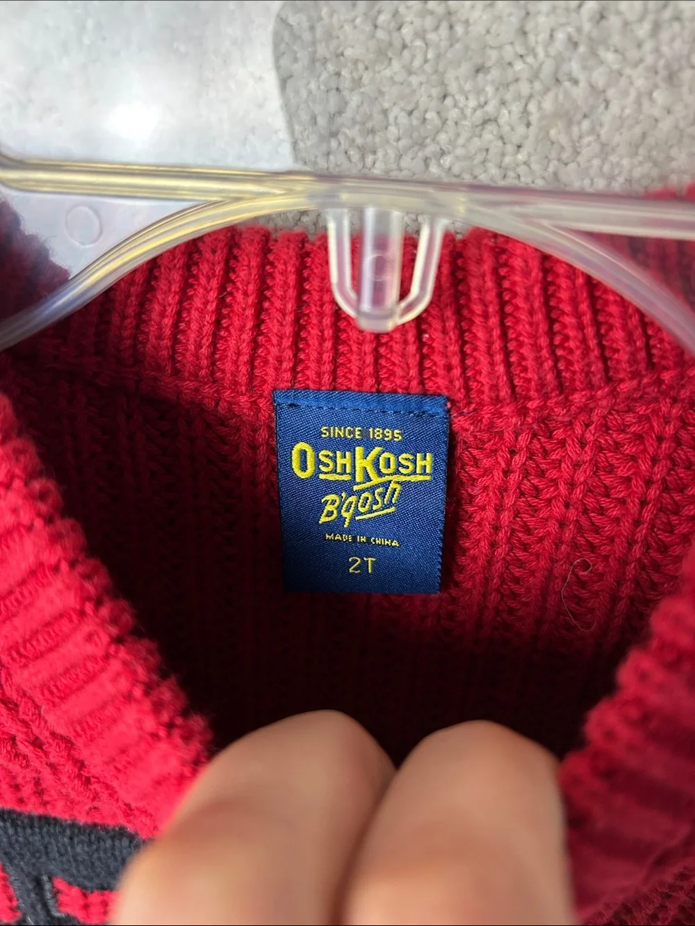 Vintage OshKosh B'gosh Red Knit Train Sweater Crewneck