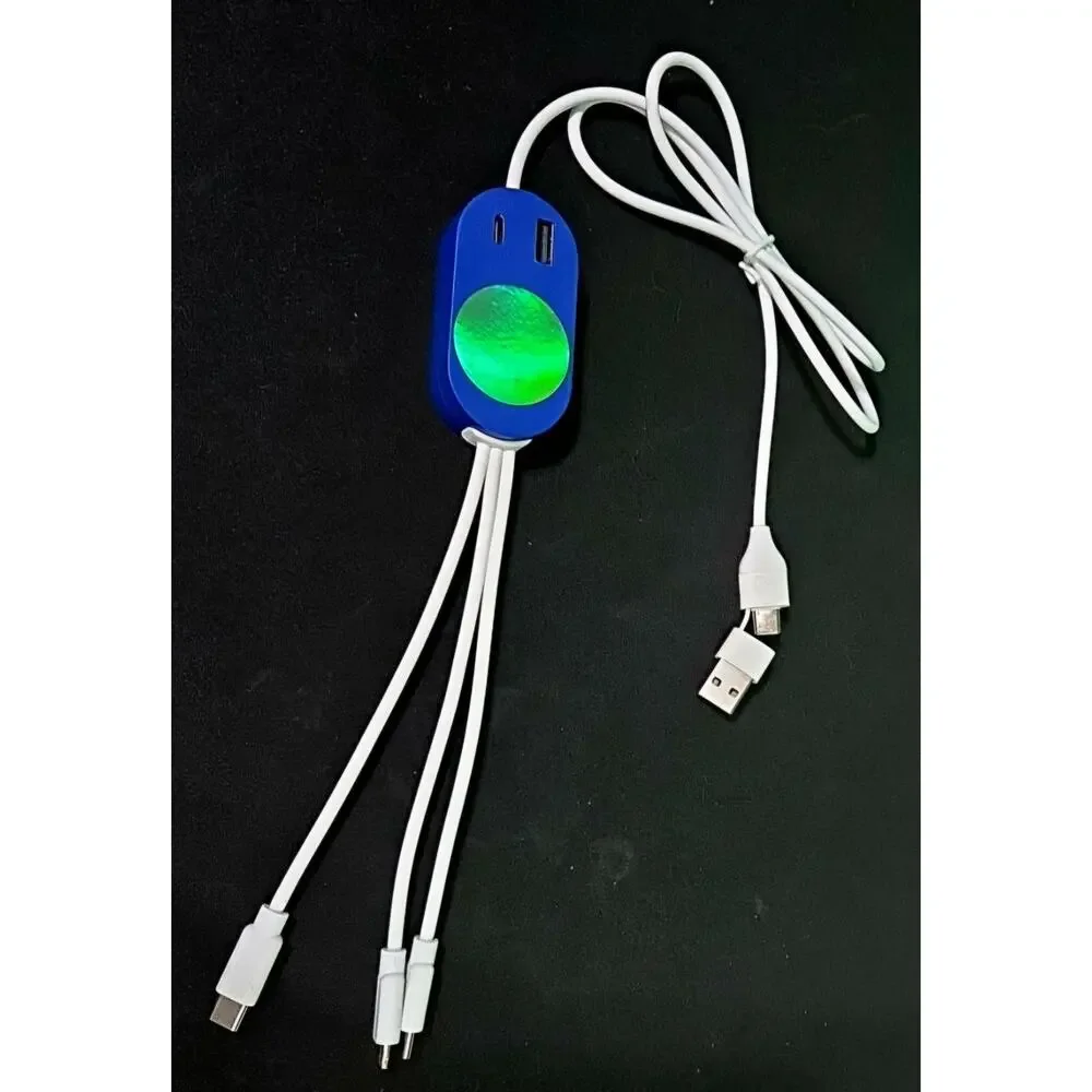 3-in-1 Multi Charging Cable Hub | Dual Input USB-A/USB-C | USB-C & 8 Pin Connect